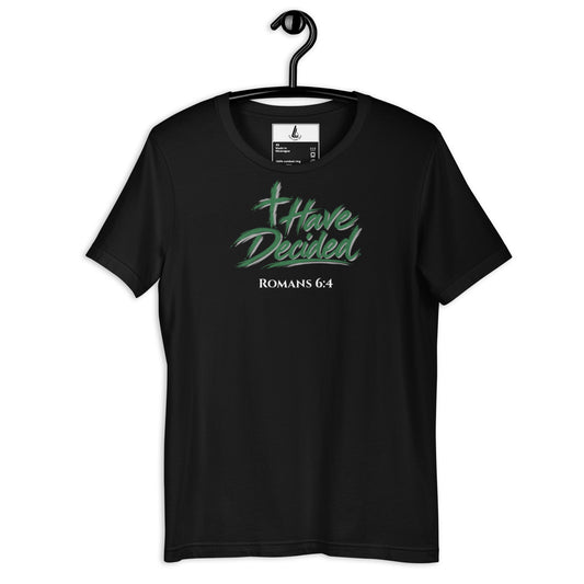MHBC I Have Decided Baptism Tee front-design version in black, front view